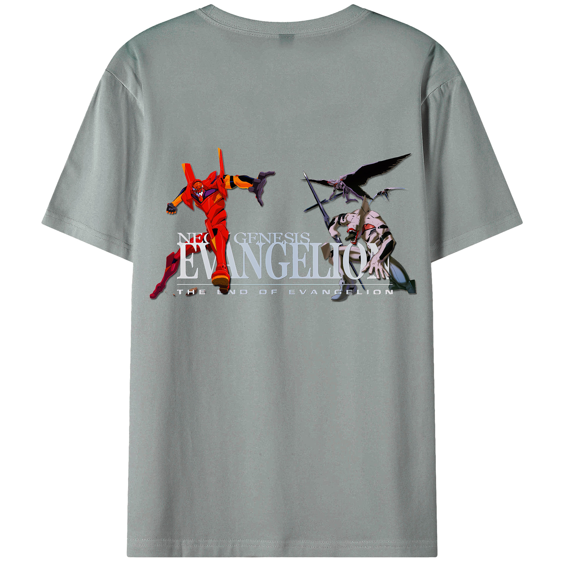 （画像用） EVA 新世紀エヴァンゲリオン 綿100％ メンズ半袖Tシャツ（バックプリント） 通気性